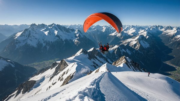 Expérience unique: parapente aiguille du midi à 3842m